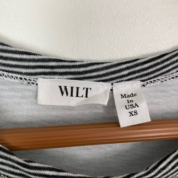 WILT Striped Asymmetric Drop Torso Tee Shirt Dress - Picture 8 of 10